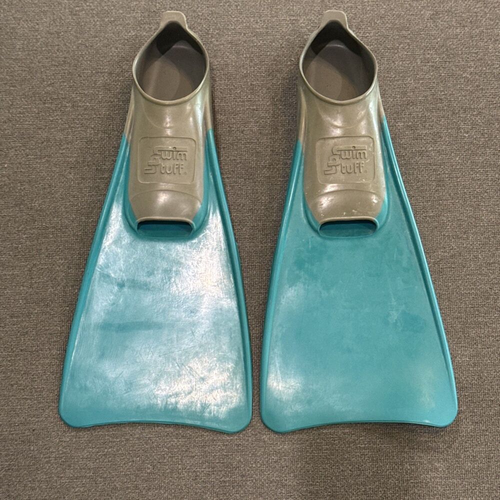Unisex Kids Swim Stuff Training Fins Flippers Rubber, Tabbed Heel, Sizes 1-3